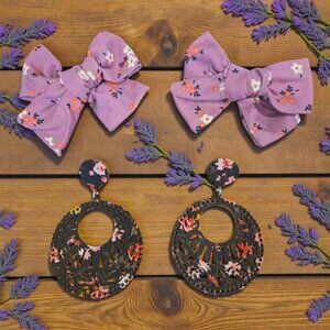 Mommy And Me Earring And Hair Bow Set